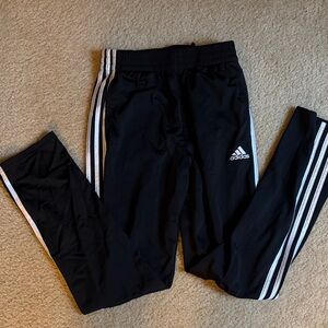 Adidas Kids Black Joggers with White Stripes .. large